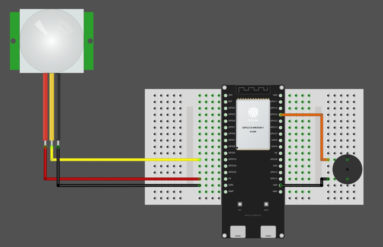 Burglar Alarm with ESP32-C5 and PIR Sensor