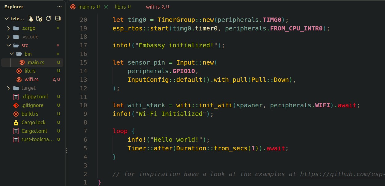 Telegram notification project with ESP32-C5 and Rust